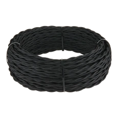 Изображение Ретро кабель витой 3х1,5 (черный) 50 м W6453508